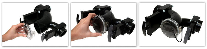 Valterra EZ Cap 3" Clear RV Sewer Hose Cap Installation on Waste Valve - In-Use | United RV Parts