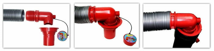 RV Sewer Hose 90 Degree Adapter Installation Steps - Usage Demonstration | United RV Parts