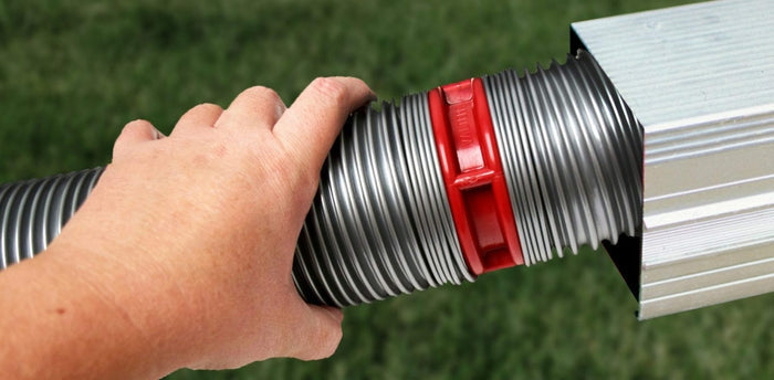 Hand Holding RV Sewer Hose with Coupler - In Use Demonstration | United RV Parts