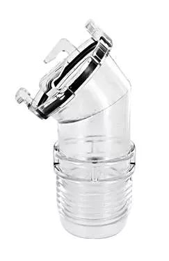 Clear Plastic RV Sewer Hose 45 Degree Threaded Adapter F02-3111 - Front View | United RV Parts