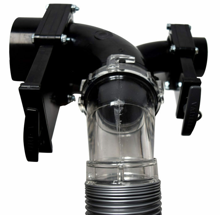Valterra EZ Coupler F02-3111 45 Degree Sewer Hose Adapter Connected to RV Dump Hose - Detail | United RV Parts