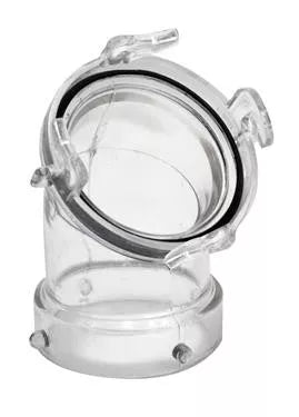 Clear Plastic RV Sewer Hose 45 Degree Bayonet Adapter T1026-1 - Isolated View | United RV Parts