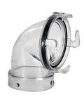 Clear Plastic Valterra EZ Coupler 90 Degree Sewer Hose Adapter T1023 - Front Angle | United RV Parts
