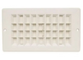 White Plastic Floor Register with Adjustable Damper 4x8 - Front View | United RV Parts