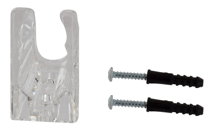 Clear Plastic Handheld Shower Wall Bracket with Mounting Screws - Parts View | United RV Parts