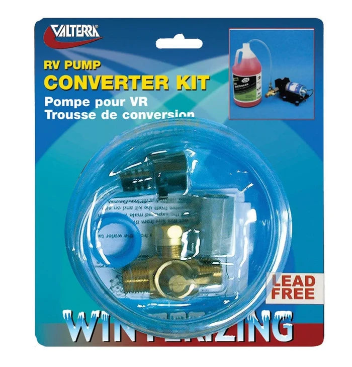Valterra RV Pump Converter Kit P23506LFVP with brass fittings for antifreeze winterization - Front View | United RV Parts