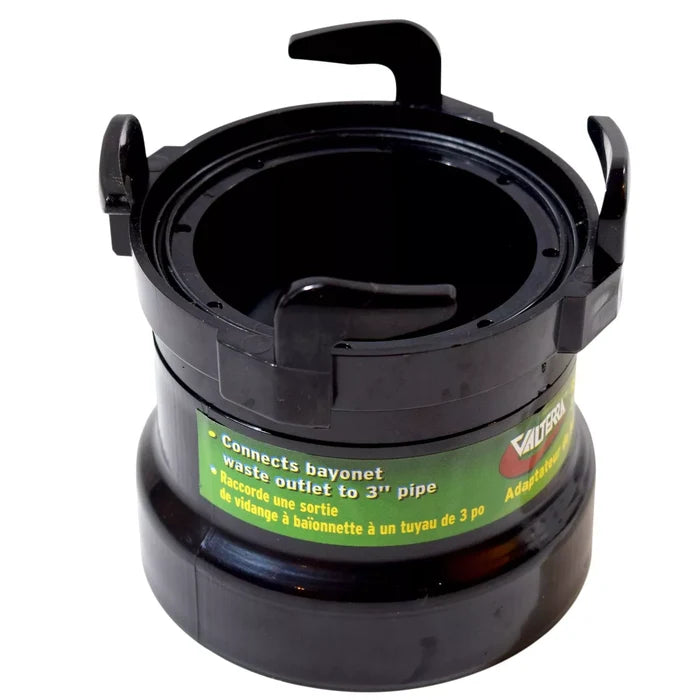 Black ABS Rotating Pipe Adapter - Angled View | United RV Parts