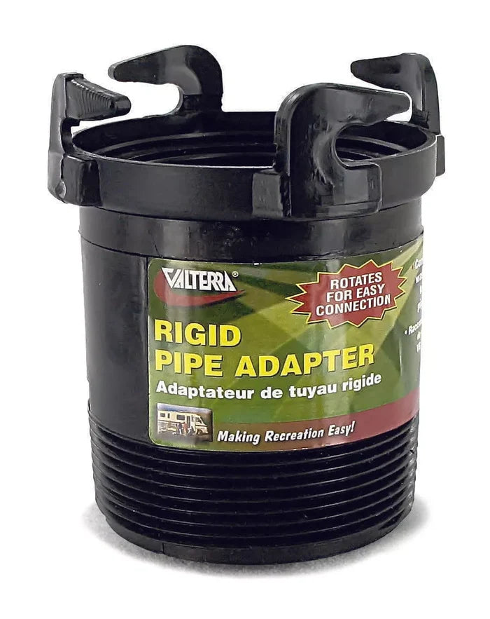Black Valterra T1027 Rotating Pipe Adapter with Bayonet Hooks - Product View | United RV Parts