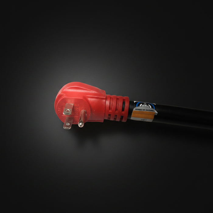Red 15A Male Plug Close-Up Detail on Valterra A10-1530D RV Electrical Adapter | United RV Parts