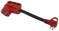 Red Valterra A10-1550 RV Power Cord Adapter 15A to 50A - Side View | United RV Parts