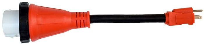 Orange Valterra A10-1550D 15A to 50A RV Electrical Adapter 12-Inch - Side Profile | United RV Parts