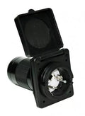 Black Valterra A10-50INBKVP 50 Amp RV Power Inlet - Open Cover View | United RV Parts