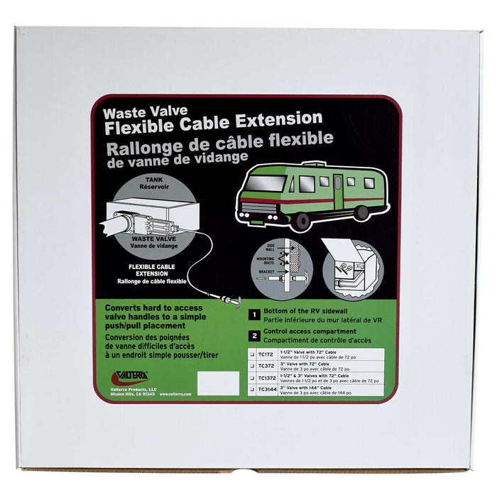 Valterra Waste Valve Flexible Cable Extension Packaging - Product Box | United RV Parts