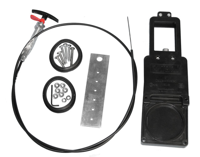 Black Valterra TC372 RV Sewer Hose Valve Kit Components - Complete Kit Layout | United RV Parts