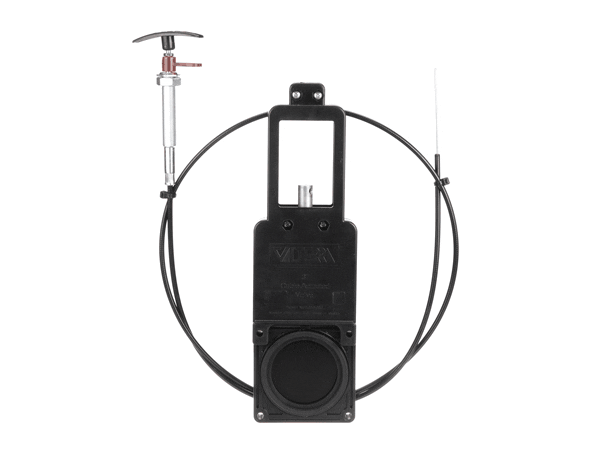 Black Valterra TC372 3 Inch Sewer Valve with Cable - 360 Degree View | United RV Parts