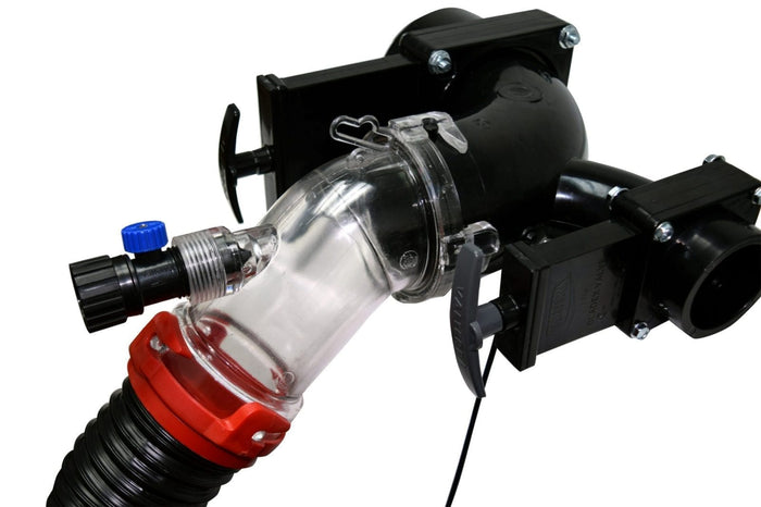 Valterra Hydroflush F02-4100 Connected to RV Sewer Outlet - Installation View | United RV Parts