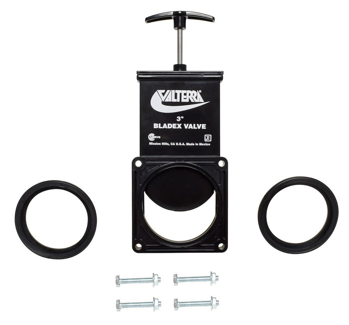 Black Die-Cast Aluminum Valterra RV Sewer Valve with Seals and Hardware | United RV Parts
