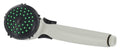 White Valterra PF276038 RV Handheld Shower Head - Side Profile showing green spray nozzles | United RV Parts