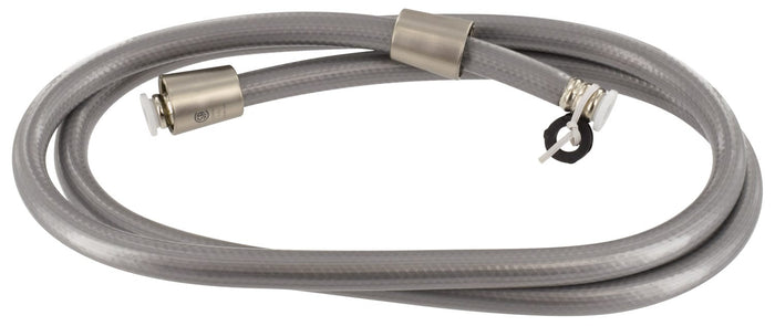 Nickel Vinyl RV Shower Hose 60-Inch - Overhead Coiled View | United RV Parts