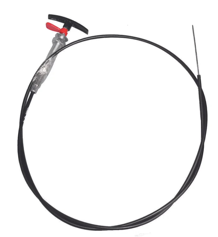 Black Valterra RV Sewer Waste Cable with Red Valve Handle TC96PB - Full Length View | United RV Parts