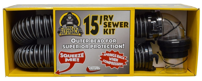 Valterra Silverback 15' RV Sewer Hose Kit D04-0650 - Product Packaging | United RV Parts