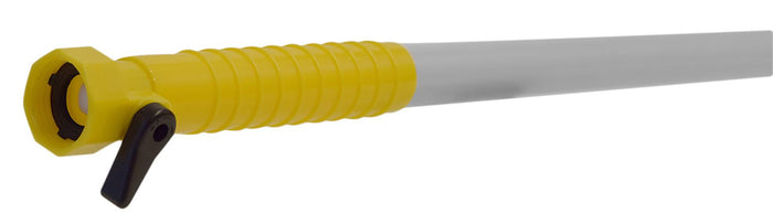 Yellow Ribbed Handle with Black Flow Control Lever - Valterra Spinning Master Blaster A01-0185VP Close-Up | United RV Parts