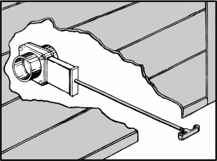 RV Waste Valve Extension Rod Installation Diagram - Cutaway View | United RV Parts