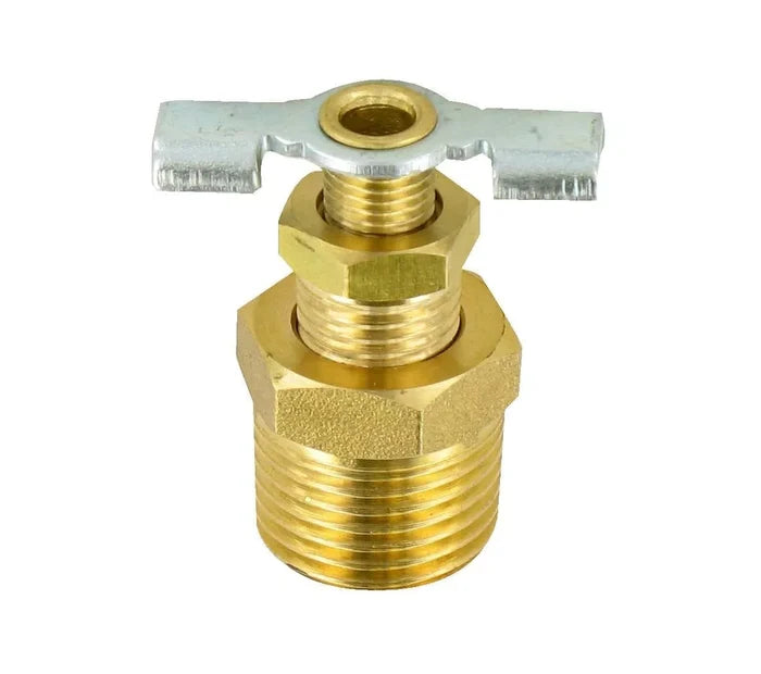 Valterra A10-4003VP Brass Water Heater Drain Valve 1/2 Inch - Front View | United RV Parts