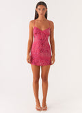 Vietta Sequin Cami Micro Mini Dress - Fuchsia