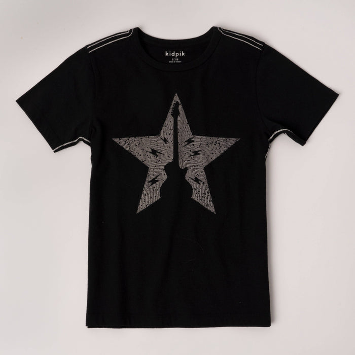 Vinyl Guitar Contrast Stitch Tee