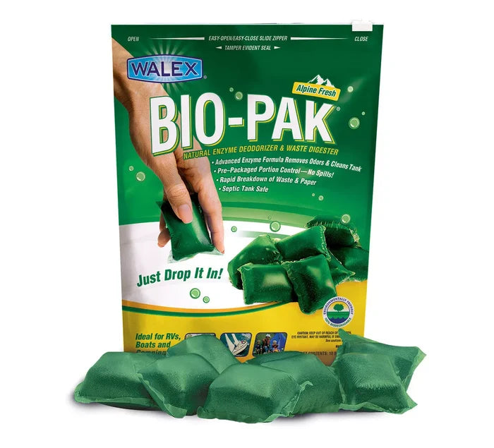 Walex Bio-Pak Alpine Fresh Black Water Enzyme Drop-Ins 10 Pack - Front View | United RV Parts