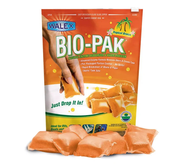 Walex Bio-Pak Tropical Breeze RV Black Water Enzyme Drop-Ins 10 Pack - Front View | United RV Parts