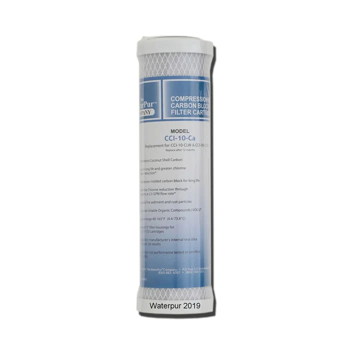 WaterPur CCI-10-CA 10 Inch Carbon Block Water Filter Cartridge - Product Label View | United RV Parts