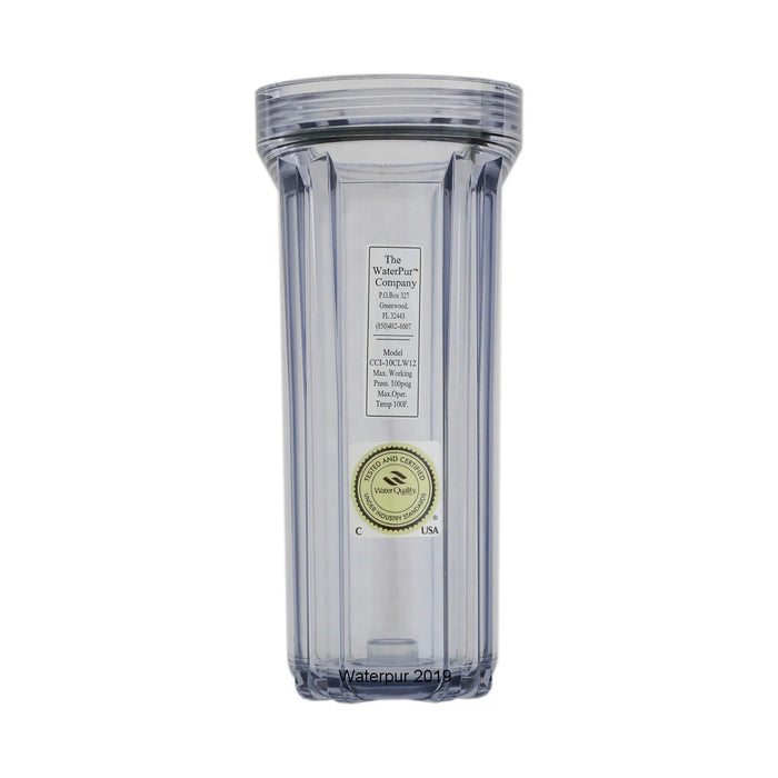 Clear WaterPur CCI-10CLW12 12 Inch Water Filter Globe - Front View | United RV Parts