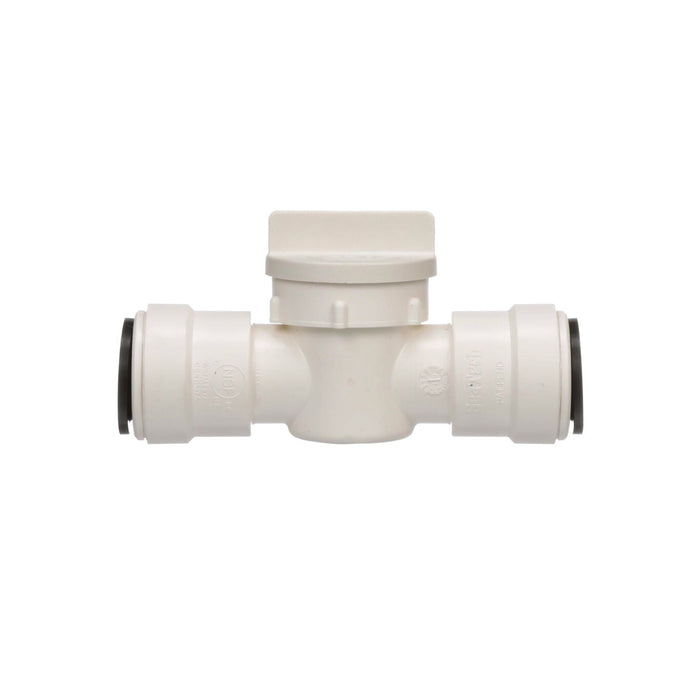 White Plastic Watts AquaLock 1/2 Inch CTS Straight Valve - Front View | United RV Parts