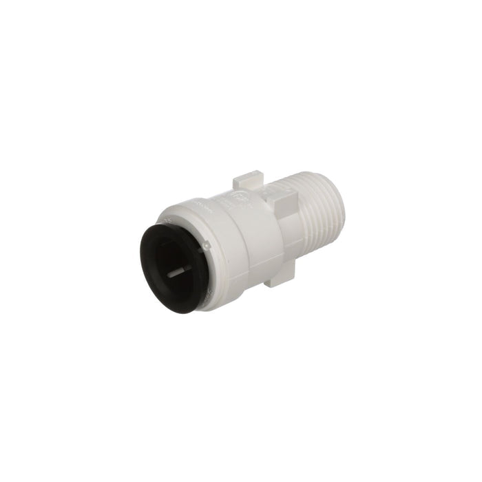 White Plastic AquaLock Male Adapter - Angled View with Threads | United RV Parts