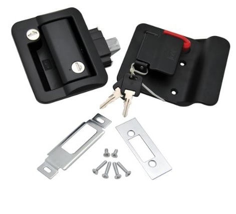 Black Wesco 43610-06 RV Door Lock Kit - Complete Set with Hardware | United RV Parts