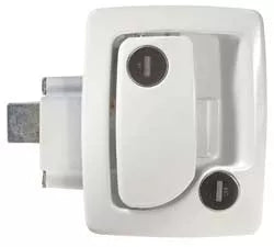 White Wesco RV Entry Door Lock 43610-09 - Front View | United RV Parts