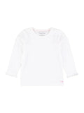 White Knit Long Sleeve Ruffle Top