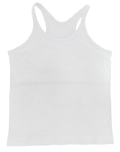 White Rib Tank With Built-in Shelf Bra