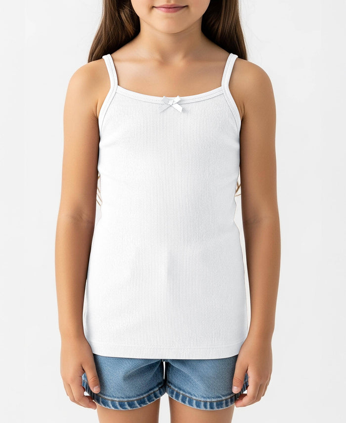 White Ribbed Cami Top
