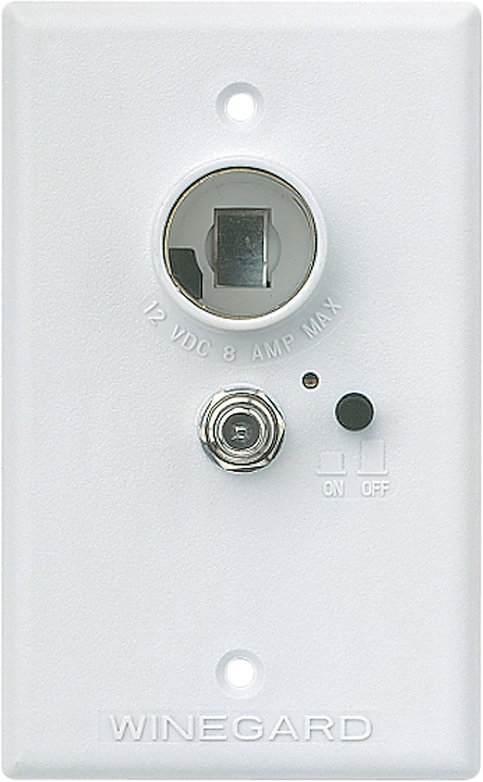 White Winegard RV-7042 Power Supply Wall Plate - Front View | United RV Parts