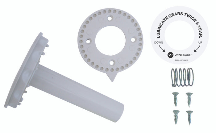 White Winegard Sensar Antenna Directional Handle Kit RP-6300 Components - Exploded View | United RV Parts