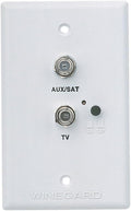 White Winegard RV-7542 TV Satellite Wall Plate Power Supply - Front View | United RV Parts