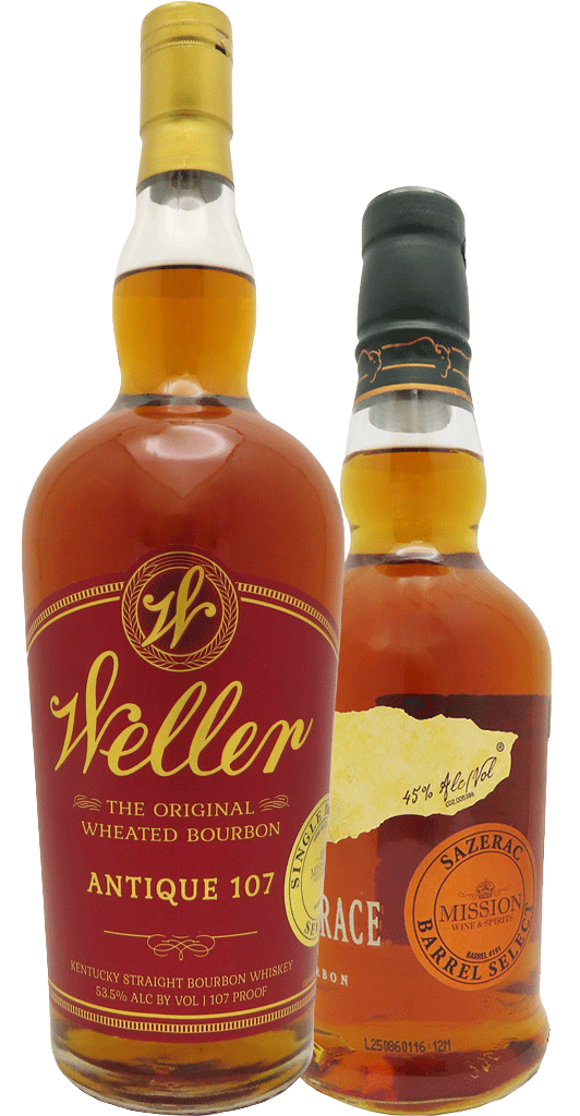 W.L. Weller Antique "Mission Barrel Select & Buffalo Trace Kentucky Bourbon "Mission Barrel Select" 375ml
